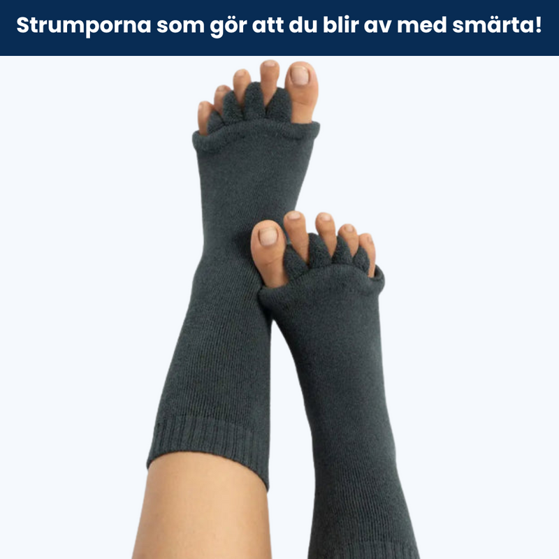 Våra fotjusterande strumpor är den perfekta lösningen för både män och kvinnor.